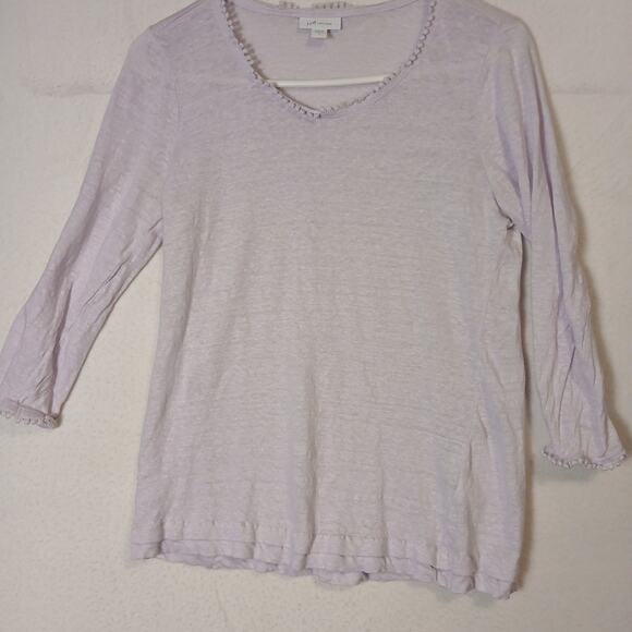 J.jill Women’s Pink Sweater Size Small Love Linen 100% Linen - Picture 4 of 10